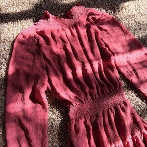 Elegant Pink Smocked Dress